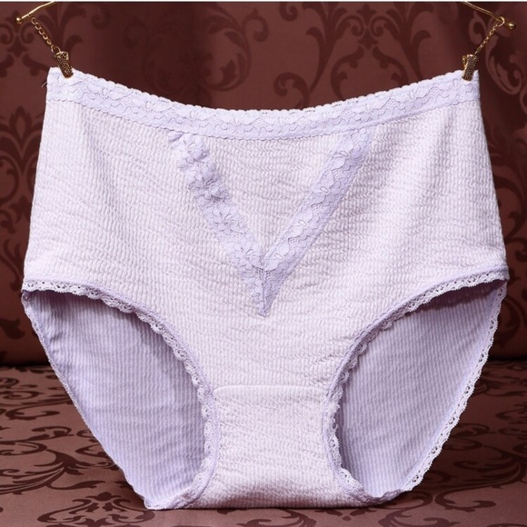Large size Soft Bubble Cotton high waist cotton panties - Picture 1 of 6